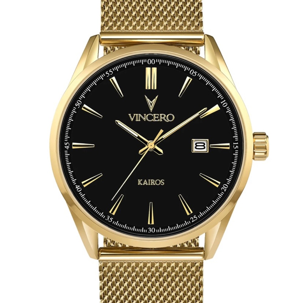 NIB! Vincero Kairos Gold Mesh Metallic Watch